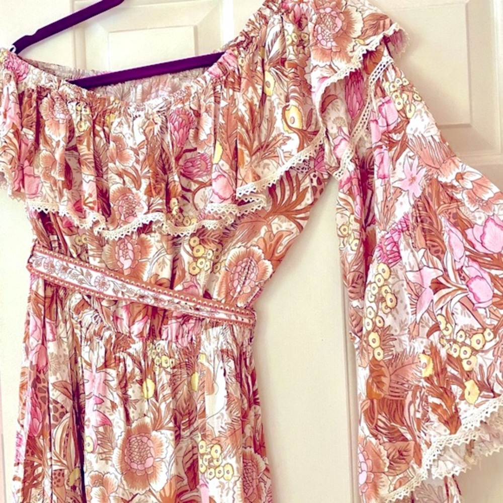 🌺🎉HP🎉🌺 NWT Spell & The Gypsy Jungle One Shoulder Dress - Picture 15 of 16